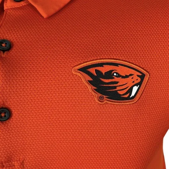 Nike Oregon Beavers Golf Polo Shirt Mens Small Orange NCAA Football Dri Fit - Picture 5 of 9